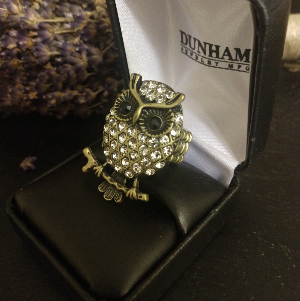 🦋3/$10 Owl crystal stretch ring